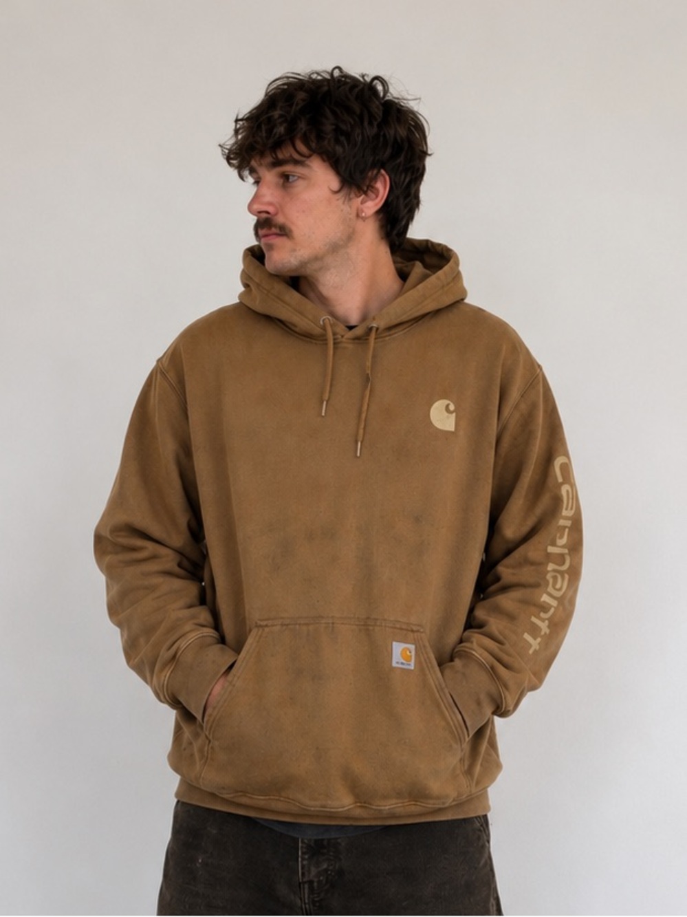Carhartt Rain Defender Hoodie Men’s XL Brown Workwear Sweatshirt